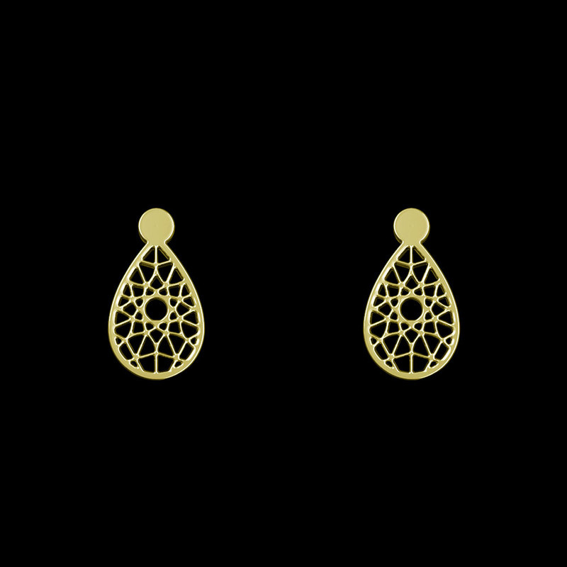 گوشواره طلا 18 عیار زنانه مدوپد مدل هندسی کد GA1-13563