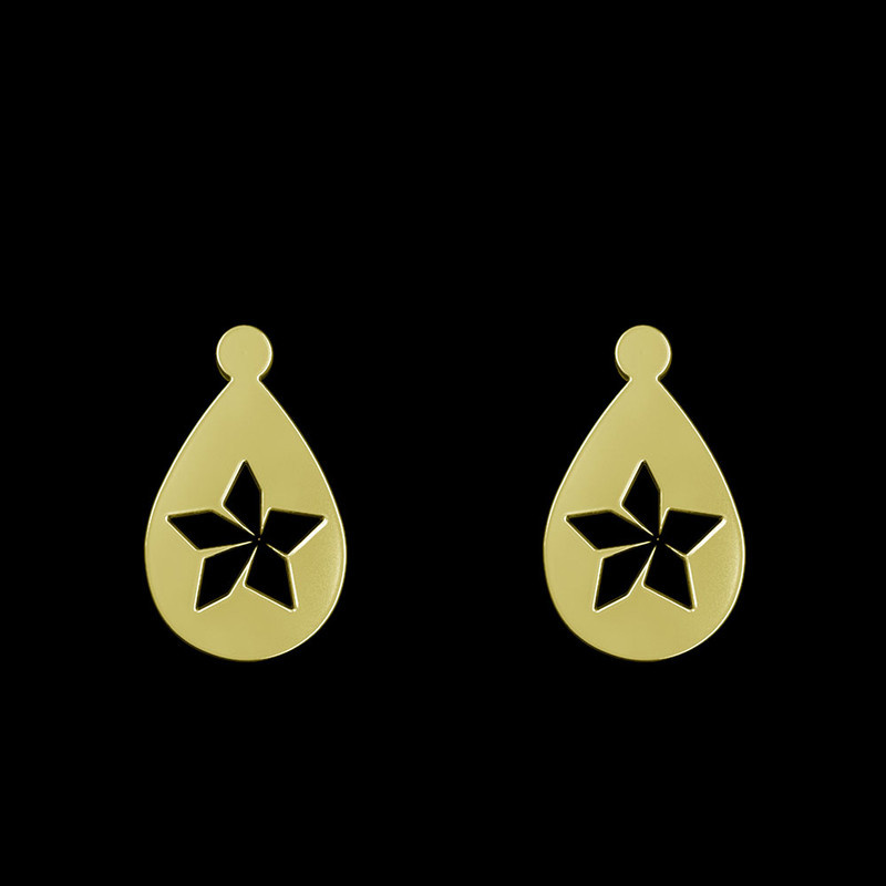 گوشواره طلا 18 عیار زنانه مدوپد مدل ستاره کد GA1-13609