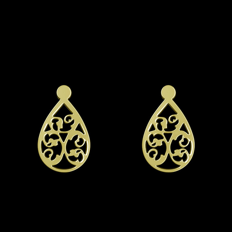 گوشواره طلا 18 عیار زنانه مدوپد مدل هندسی کد GA1-13648