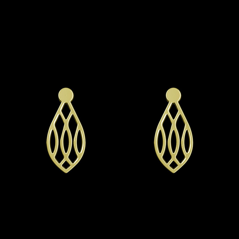 گوشواره طلا 18 عیار زنانه مدوپد مدل هندسی کد GA1-13705