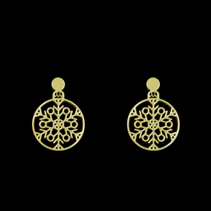 گوشواره طلا 18 عیار زنانه مدوپد مدل هندسی کد GA1-13706