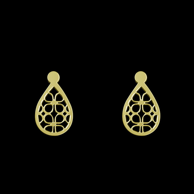 گوشواره طلا 18 عیار زنانه مدوپد مدل هندسی کد GA1-13716