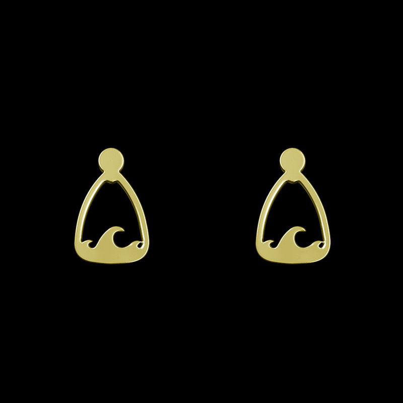 گوشواره طلا 18 عیار زنانه مدوپد مدل هندسی کد GA1-13830