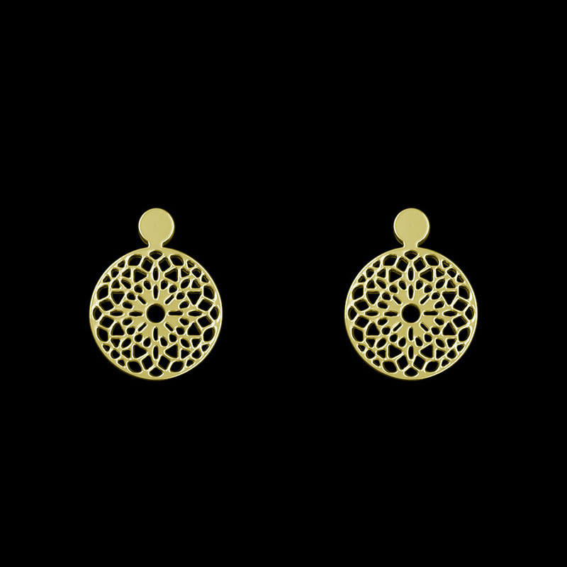 گوشواره طلا 18 عیار زنانه مدوپد مدل هندسی کد GA1-13845