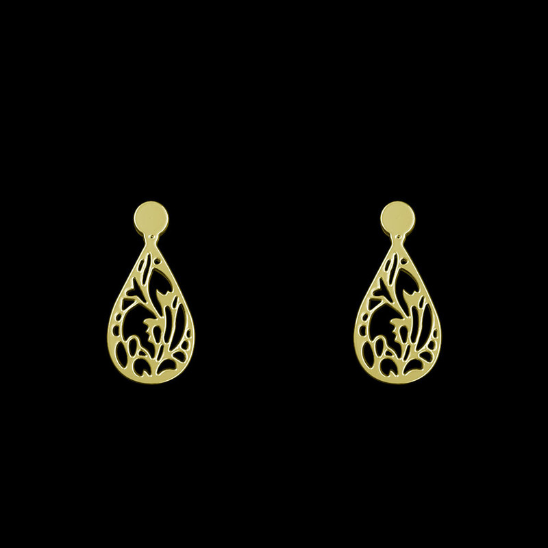 گوشواره طلا 18 عیار زنانه مدوپد مدل هندسی کد GA1-13881