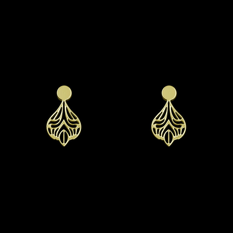 گوشواره طلا 18 عیار زنانه مدوپد مدل هندسی کد GA1-13893