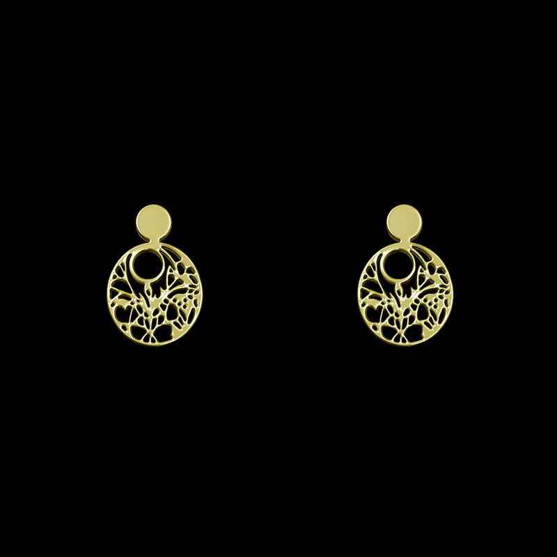 گوشواره طلا 18 عیار زنانه مدوپد مدل هندسی کد GA1-13932