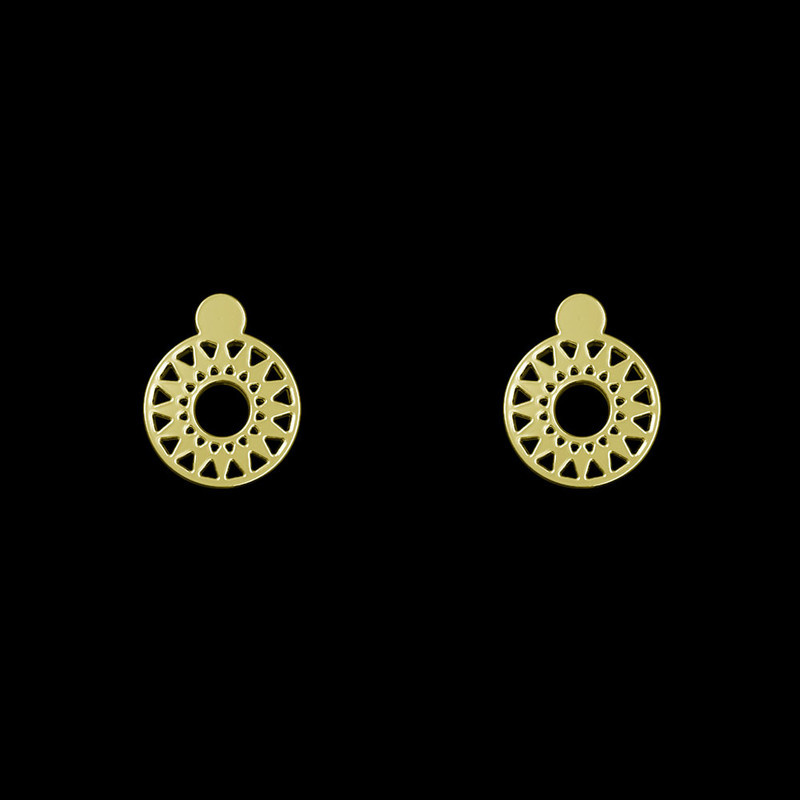 گوشواره طلا 18 عیار زنانه مدوپد مدل هندسی کد GA1-13969