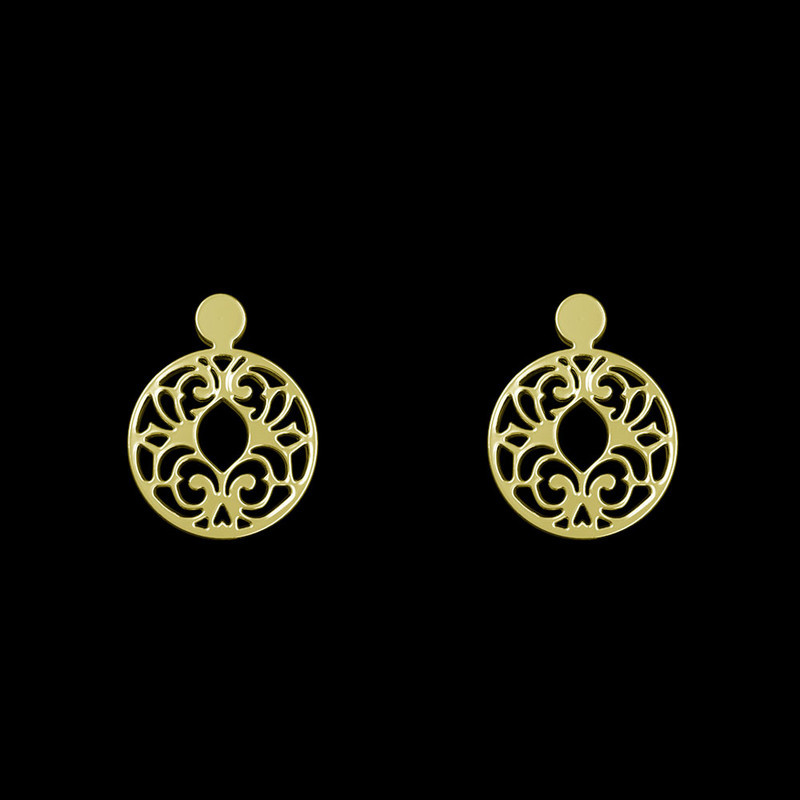 گوشواره طلا 18 عیار زنانه مدوپد مدل هندسی کد GA1-14015