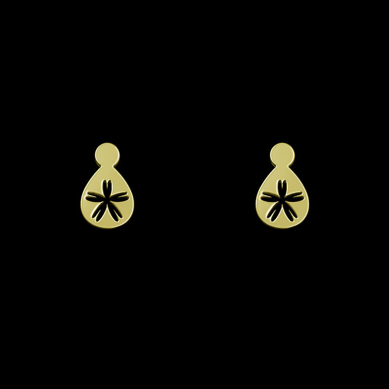 گوشواره طلا 18 عیار زنانه مدوپد مدل هندسی کد GA1-14111