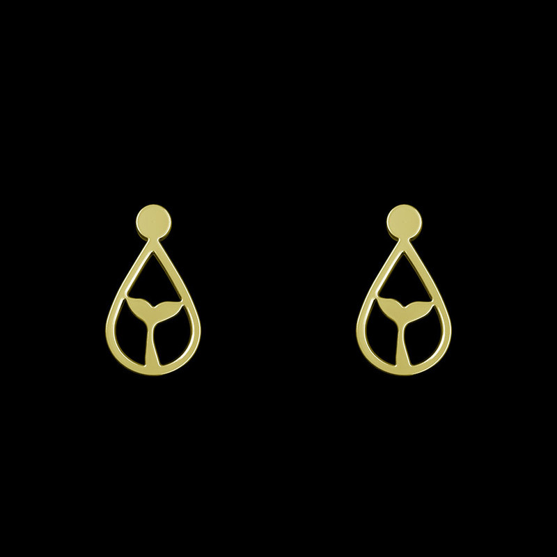 گوشواره طلا 18 عیار زنانه مدوپد مدل هندسی کد GA1-14117