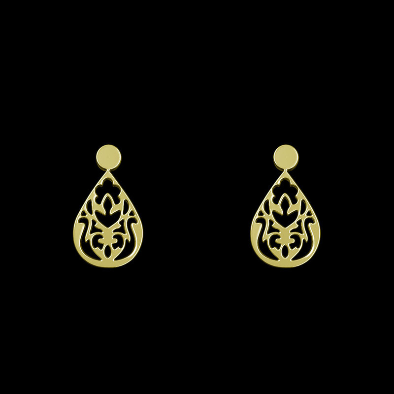 گوشواره طلا 18 عیار زنانه مدوپد مدل هندسی کد GA1-14125