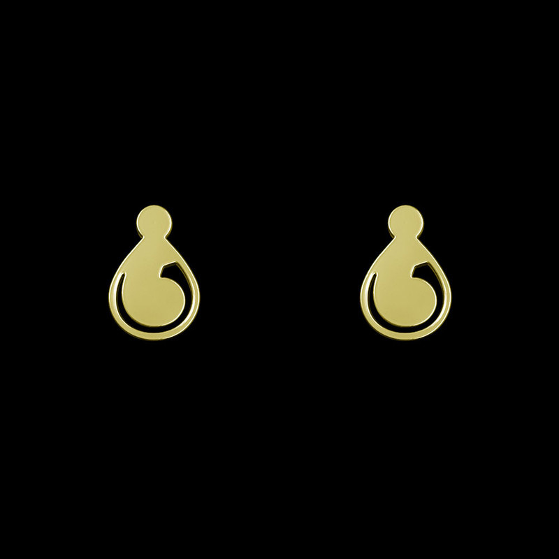 گوشواره طلا 18 عیار زنانه مدوپد مدل هندسی کد GA1-14234