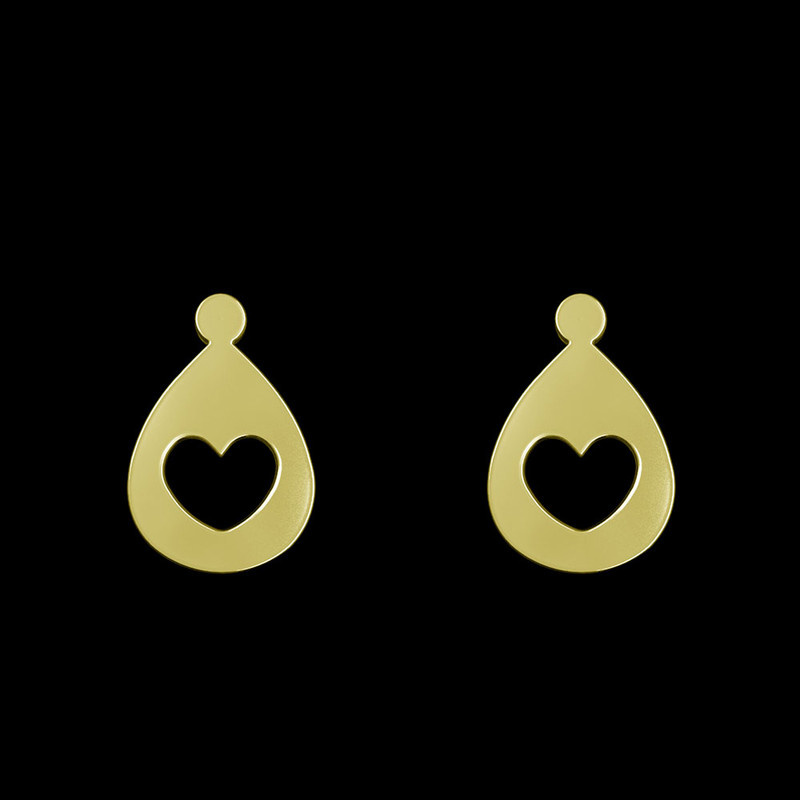 گوشواره طلا 18 عیار زنانه مدوپد مدل قلب کد GA1-14245