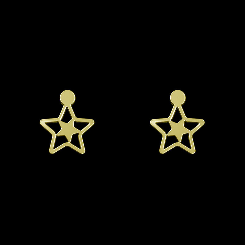 گوشواره طلا 18 عیار زنانه مدوپد مدل ستاره کد GA1-14248