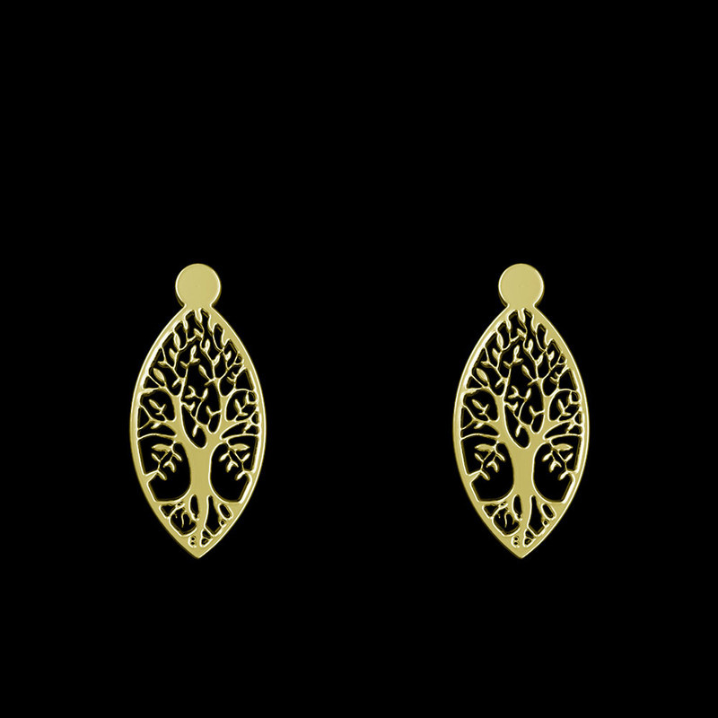 گوشواره طلا 18 عیار زنانه مدوپد مدل درخت کد GA1-14285