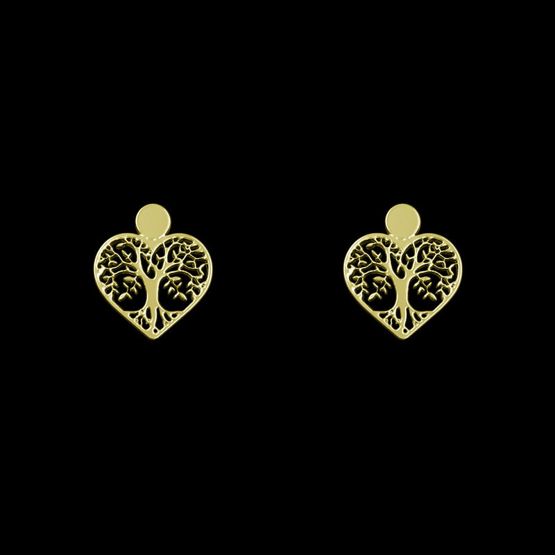 گوشواره طلا 18 عیار زنانه مدوپد مدل قلب کد GA1-14289