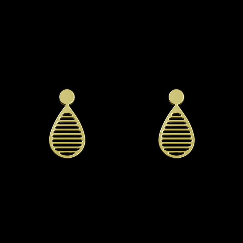 گوشواره طلا 18 عیار زنانه مدوپد مدل هندسی کد GA1-14331