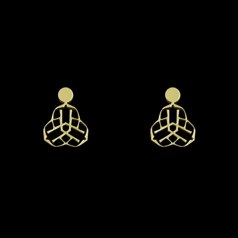 گوشواره طلا 18 عیار زنانه مدوپد مدل هندسی کد GA1-14511