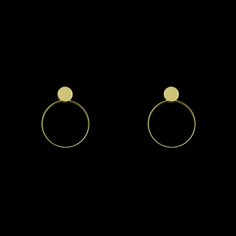 گوشواره طلا 18 عیار زنانه مدوپد مدل دایره کد GA1-14630