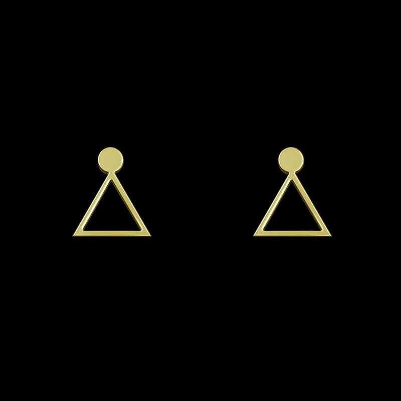 گوشواره طلا 18 عیار زنانه مدوپد مدل مثلث کد GA1-14665