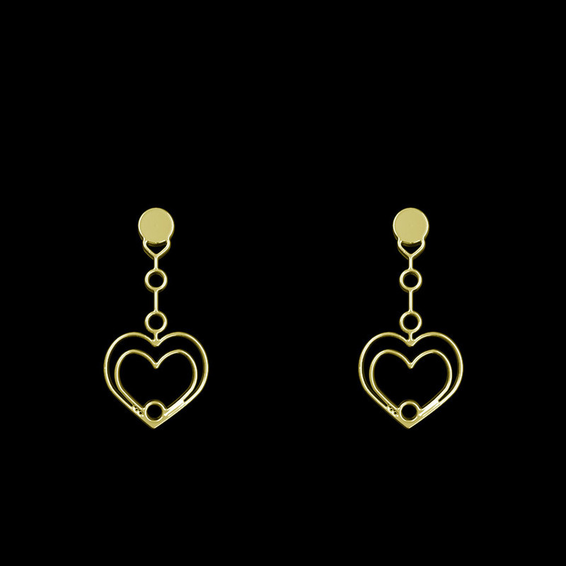 گوشواره طلا 18 عیار زنانه مدوپد مدل قلب کد GA1-14663