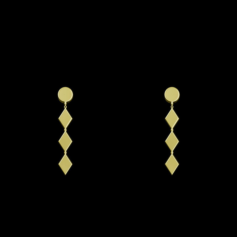 گوشواره طلا 18 عیار زنانه مدوپد مدل هندسی کد GA1-14677