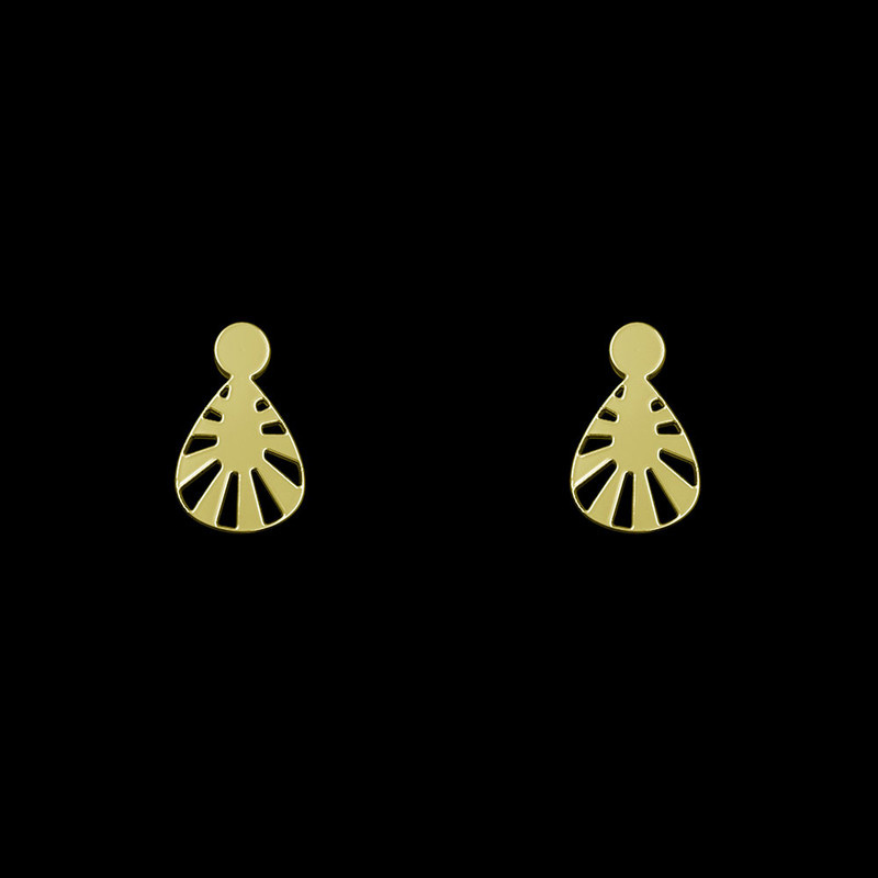 گوشواره طلا 18 عیار زنانه مدوپد مدل هندسی کد GA1-14696