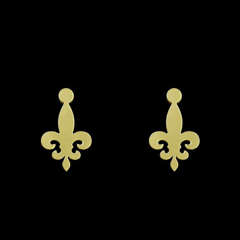 گوشواره طلا 18 عیار زنانه مدوپد مدل هندسی کد GA1-14700