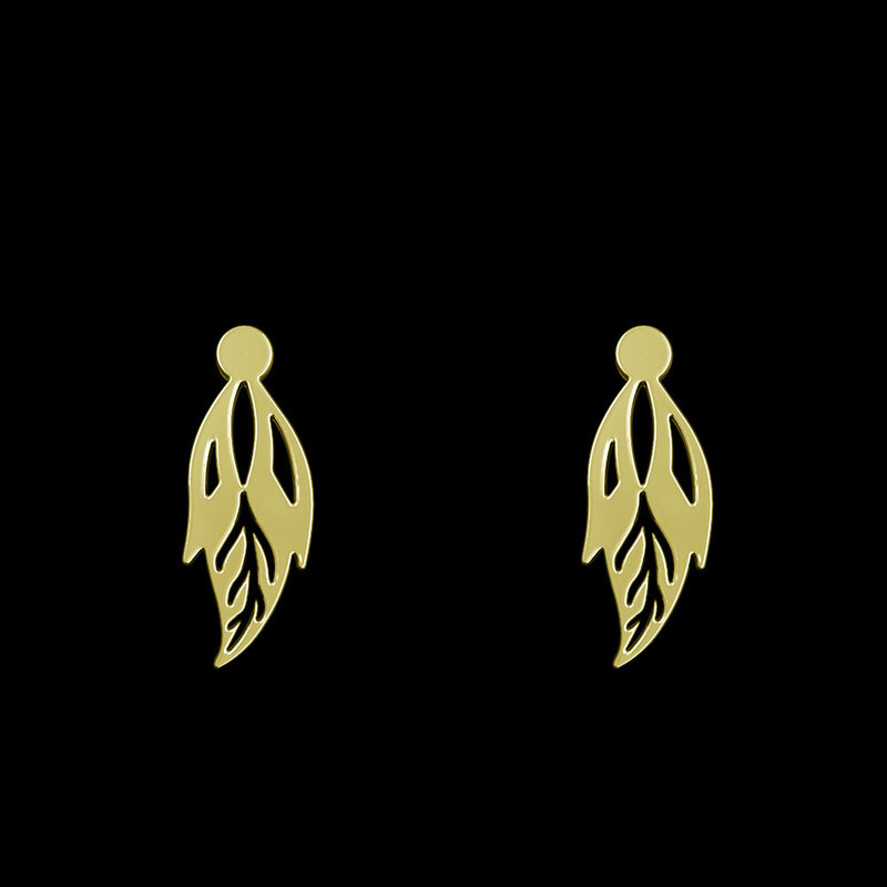 گوشواره طلا 18 عیار زنانه مدوپد مدل هندسی کد GA1-14710