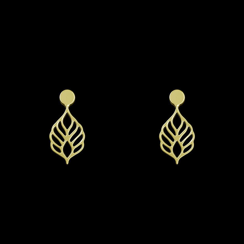 گوشواره طلا 18 عیار زنانه مدوپد مدل هندسی کد GA1-14716