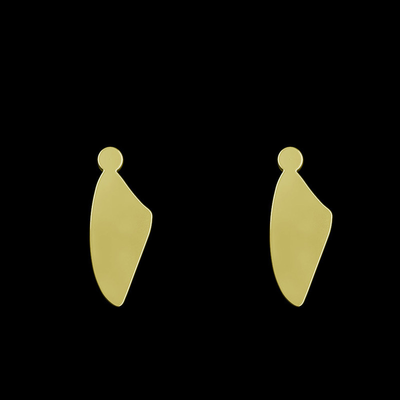 گوشواره طلا 18 عیار زنانه مدوپد مدل هندسی کد GA1-14730