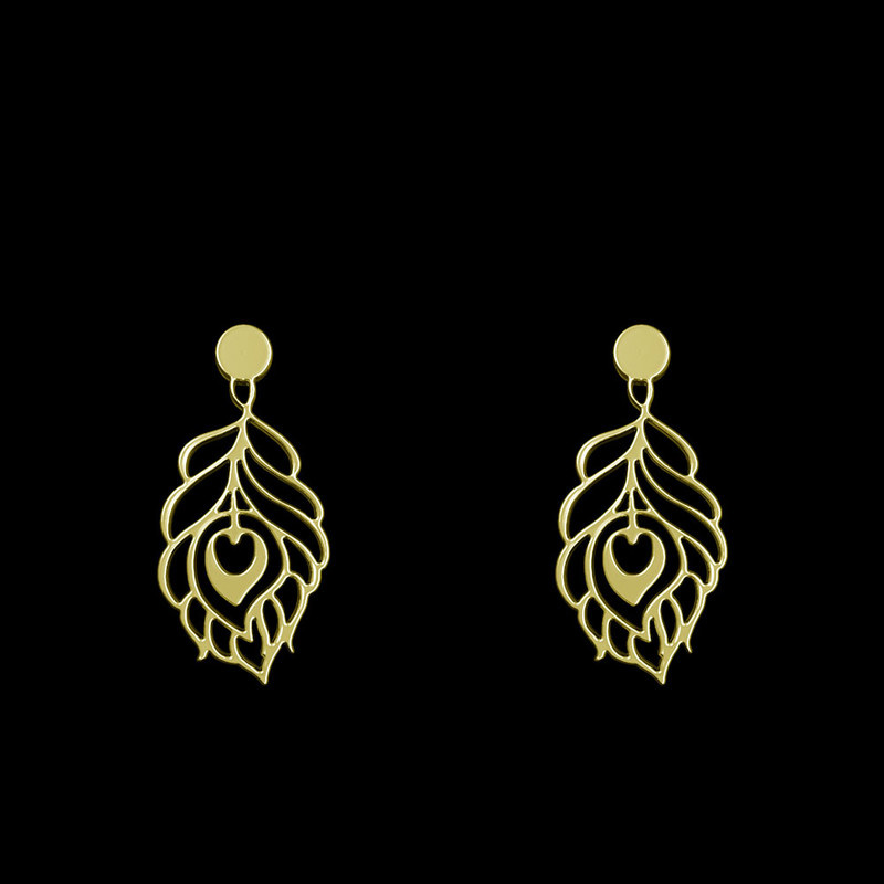 گوشواره طلا 18 عیار زنانه مدوپد مدل هندسی کد GA1-14754