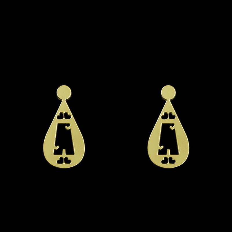 گوشواره طلا 18 عیار زنانه مدوپد مدل A حرف کد GA1-14814