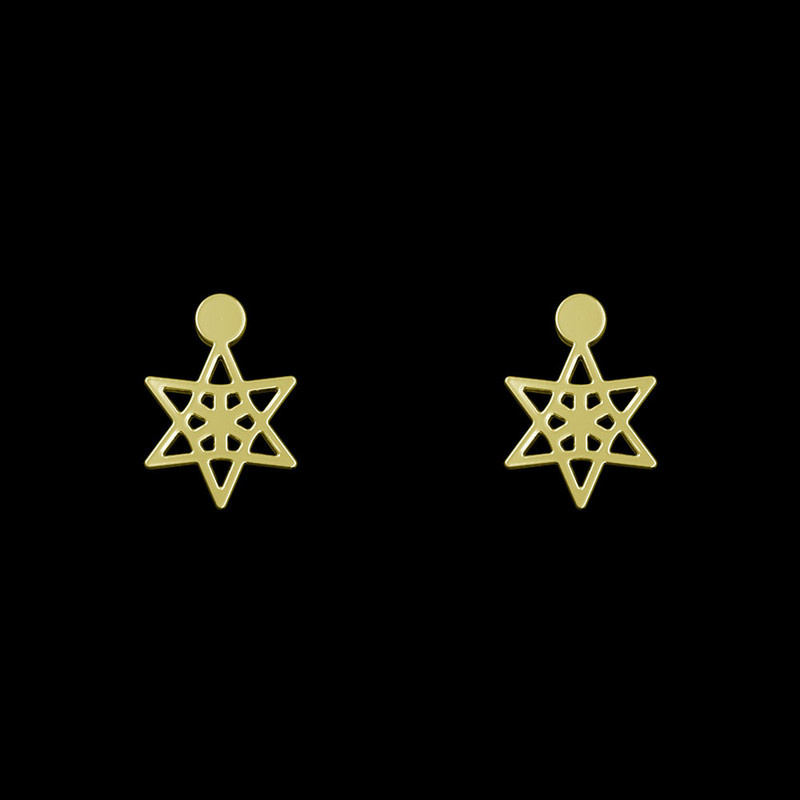 گوشواره طلا 18 عیار زنانه مدوپد مدل ستاره کد GA1-14827