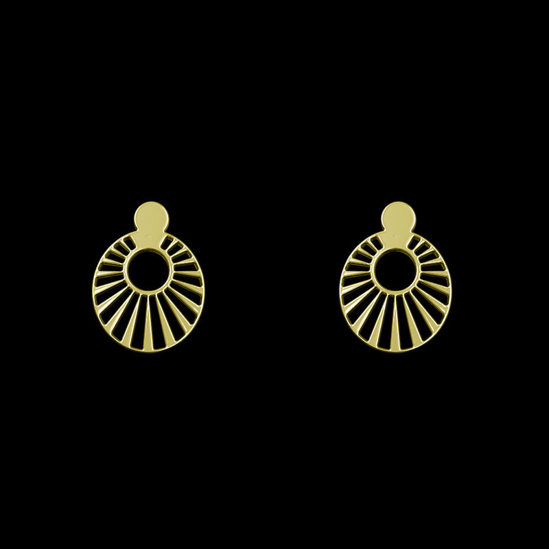 گوشواره طلا 18 عیار زنانه مدوپد مدل هندسی کد GA1-14840