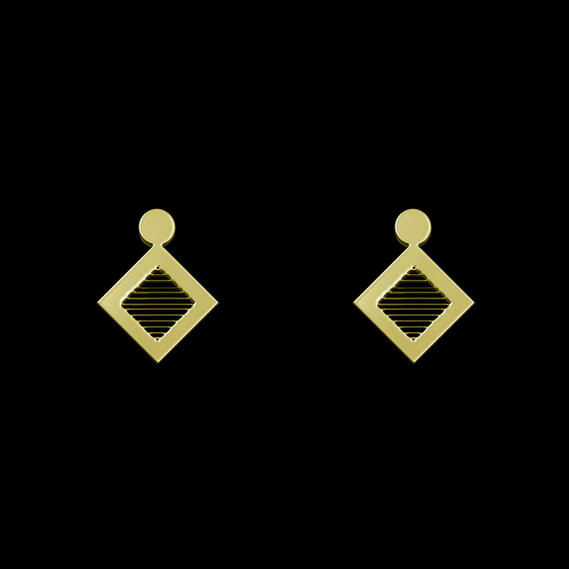 گوشواره طلا 18 عیار زنانه مدوپد مدل هندسی کد GA1-14917