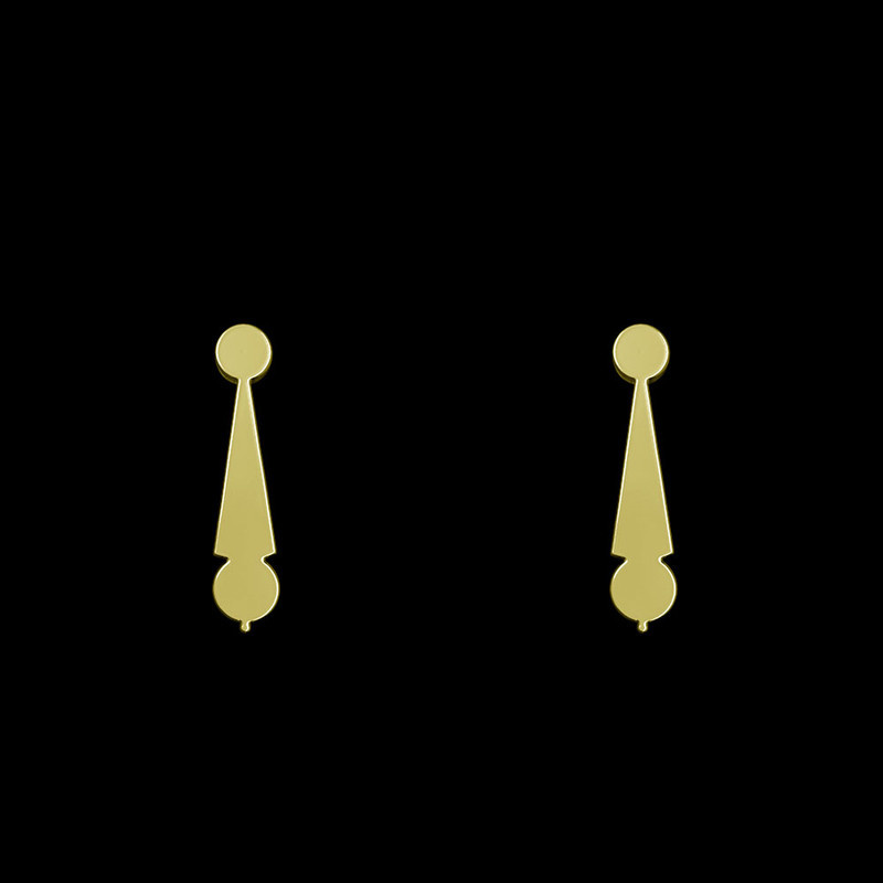 گوشواره طلا 18 عیار زنانه مدوپد مدل هندسی کد GA1-14925