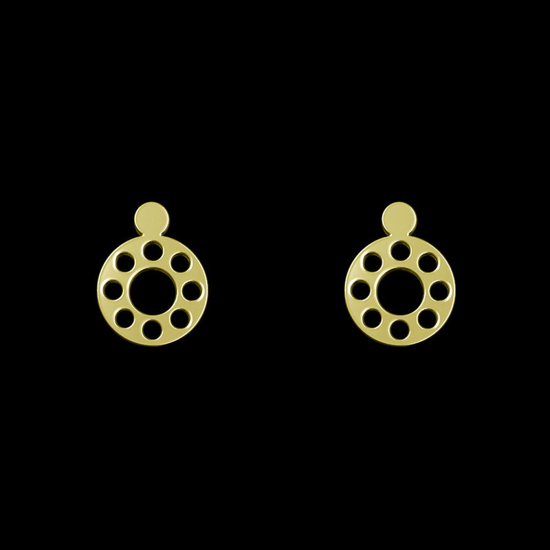 گوشواره طلا 18 عیار زنانه مدوپد مدل هندسی کد GA1-14934