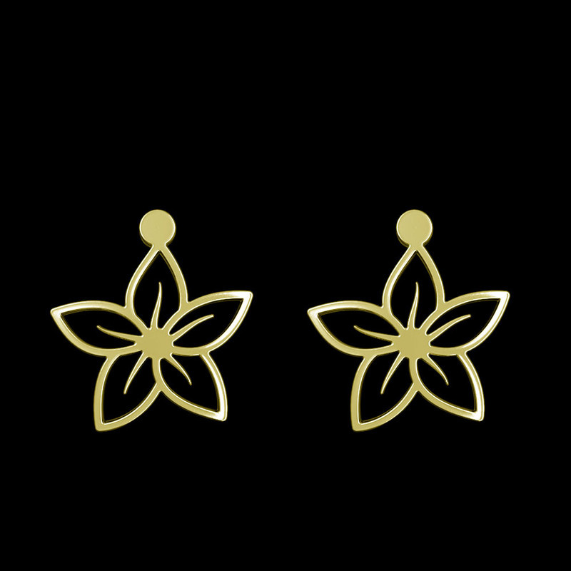 گوشواره طلا 18 عیار زنانه مدوپد مدل گل کد GA1-14945