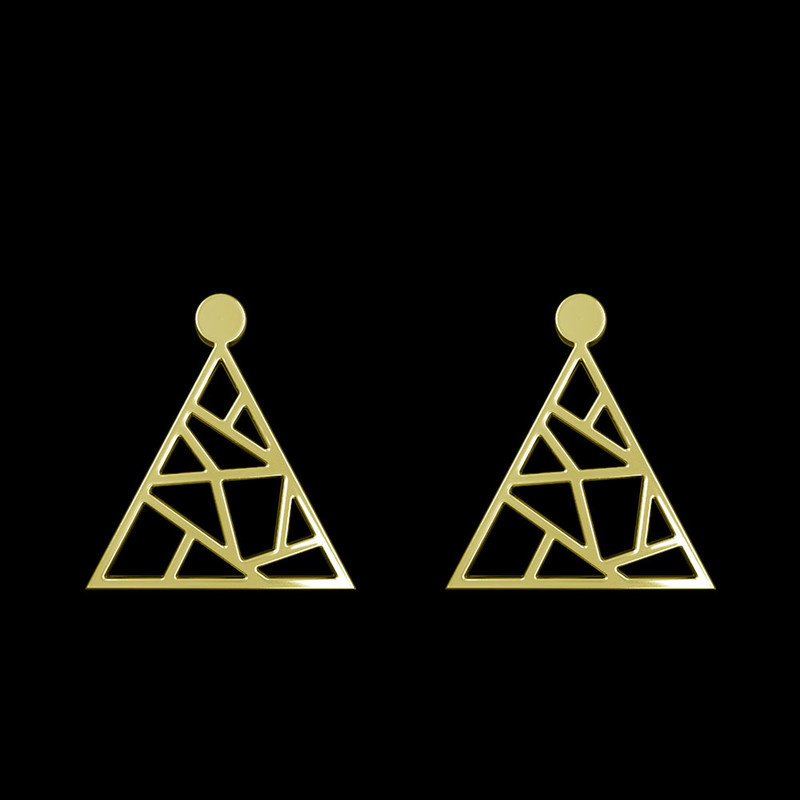 گوشواره طلا 18 عیار زنانه مدوپد مدل مثلث کد GA1-14951