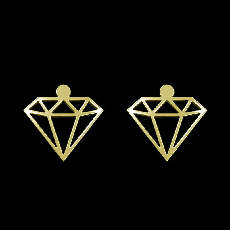 گوشواره طلا 18 عیار زنانه مدوپد مدل الماس کد GA1-14956