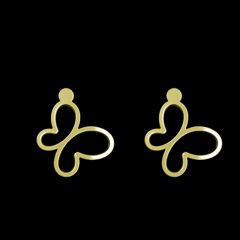 گوشواره طلا 18 عیار زنانه مدوپد مدل هندسی کد GA1-14972