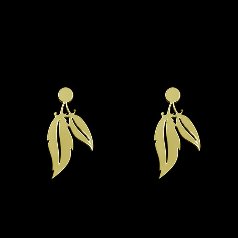 گوشواره طلا 18 عیار زنانه مدوپد مدل برگ کد GA1-14990