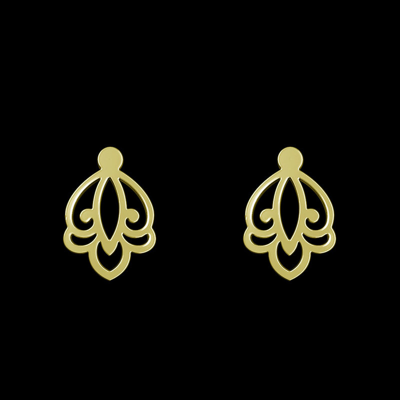 گوشواره طلا 18 عیار زنانه مدوپد مدل هندسی کد GA1-15099