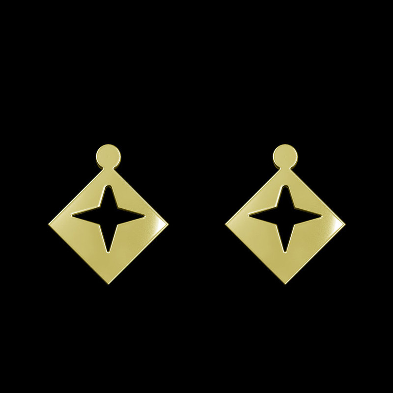 گوشواره طلا 18 عیار زنانه مدوپد مدل هندسی کد GA1-15110