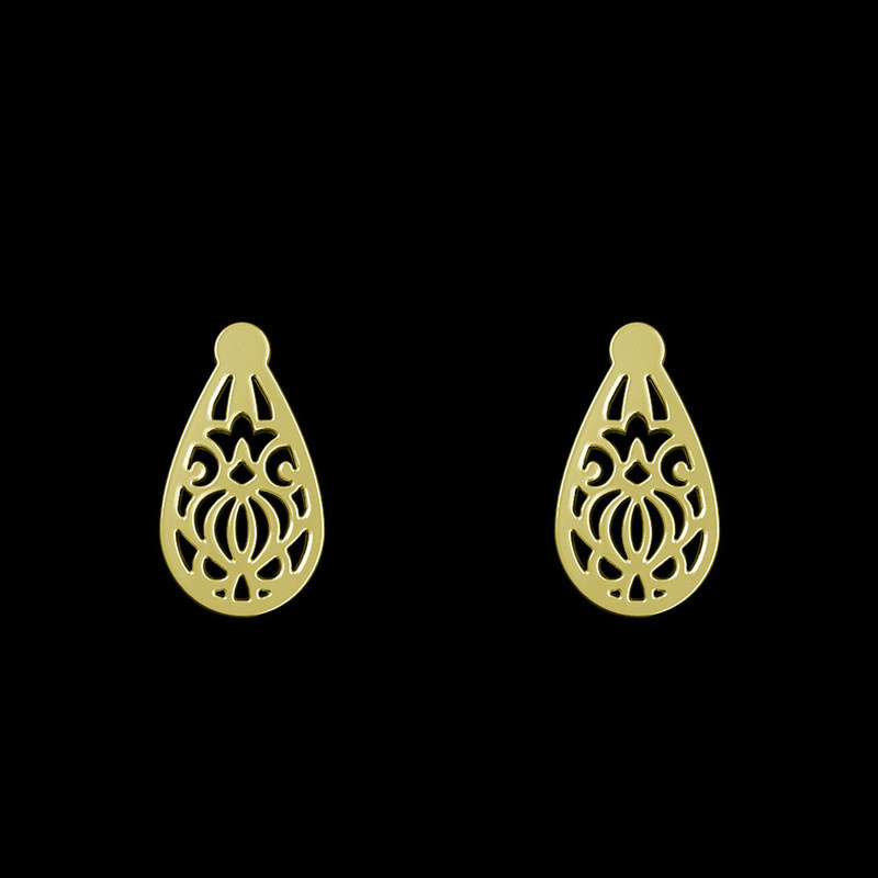 گوشواره طلا 18 عیار زنانه مدوپد مدل هندسی کد GA1-15191