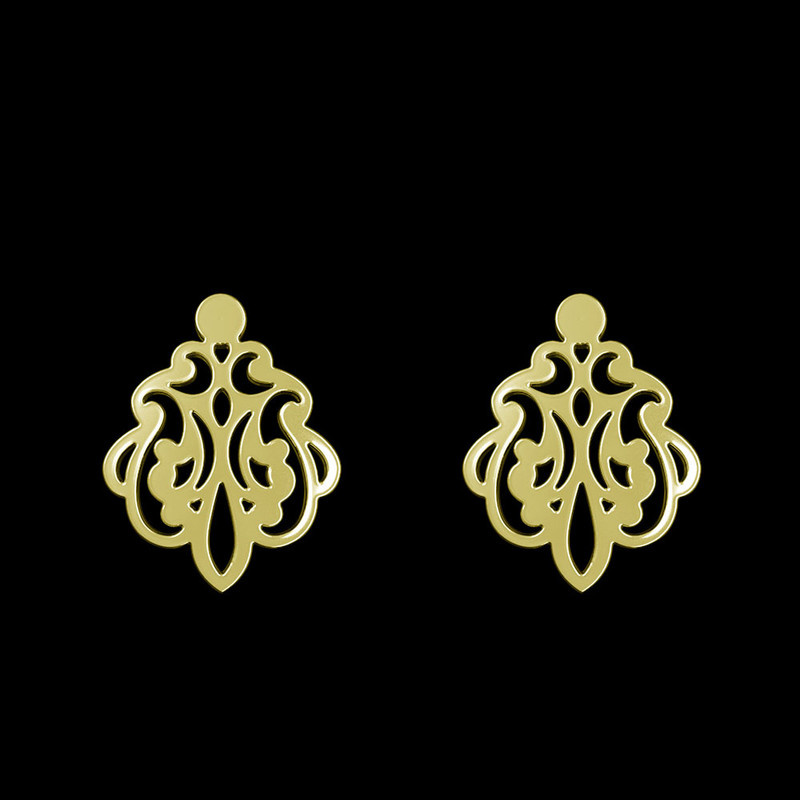 گوشواره طلا 18 عیار زنانه مدوپد مدل هندسی کد GA1-15194