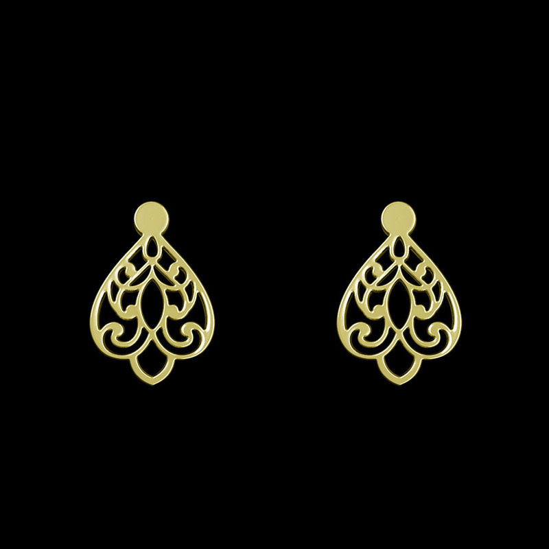 گوشواره طلا 18 عیار زنانه مدوپد مدل هندسی کد GA1-15217