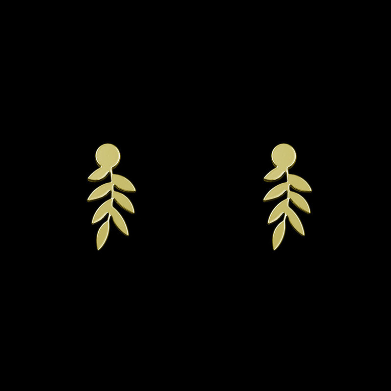 گوشواره طلا 18 عیار زنانه مدوپد مدل برگ کد GA1-15225